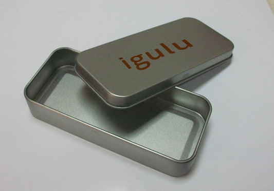 igulu Metal Rectangular Empty Boxes, Portable Box Containers Small with Lids