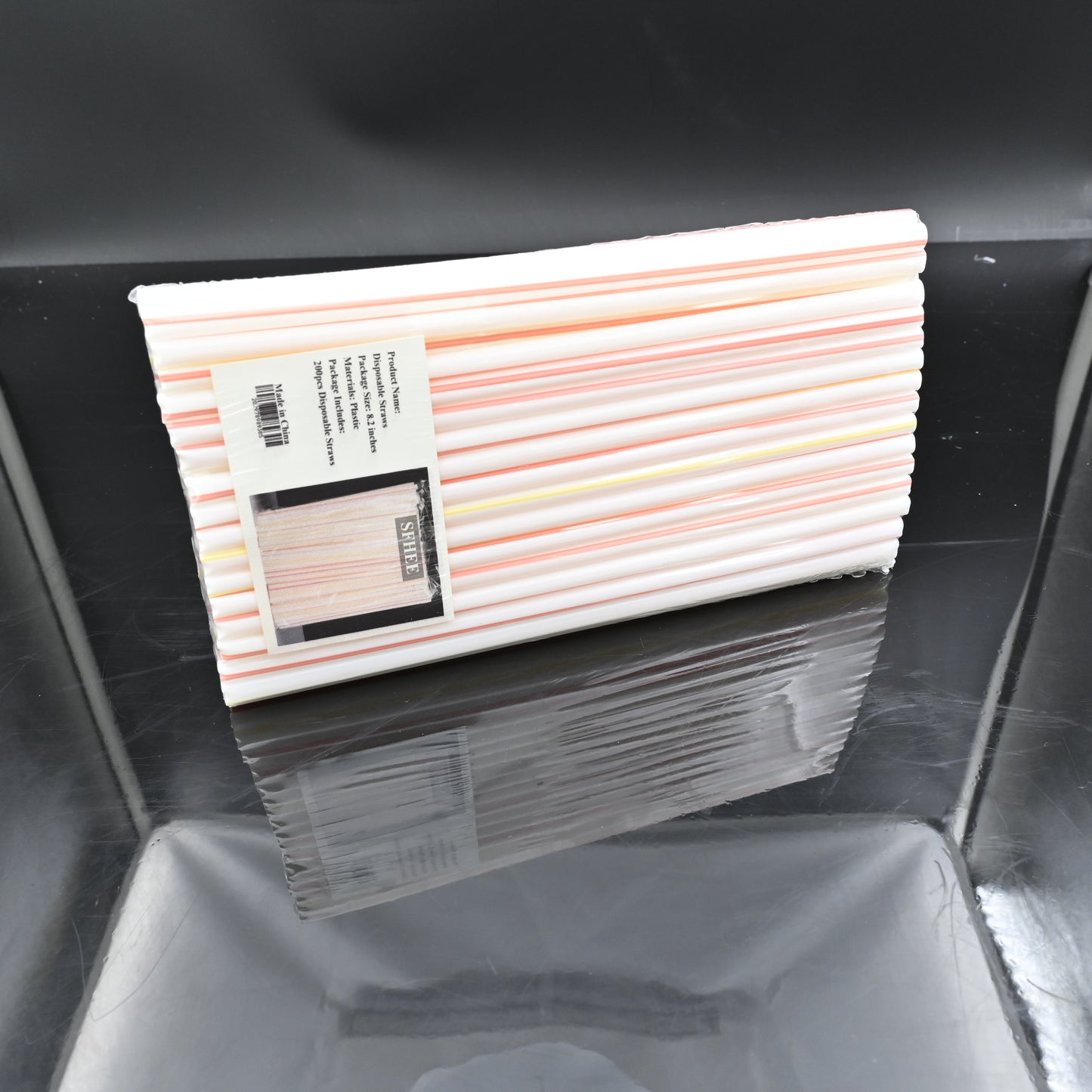 SFHEE 200PCS Disposable Plastic Drinking Straws