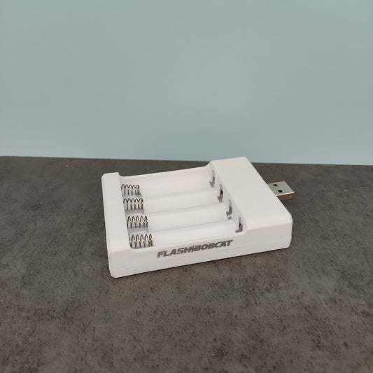 FLASHBOBCAT Rechargeable Batteries Chargers 4 Pack Battery Charger