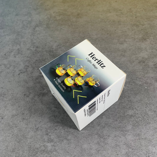 Herlitz Heat-resistant Glass Tea Set Color Handle Tea Cup Elegant