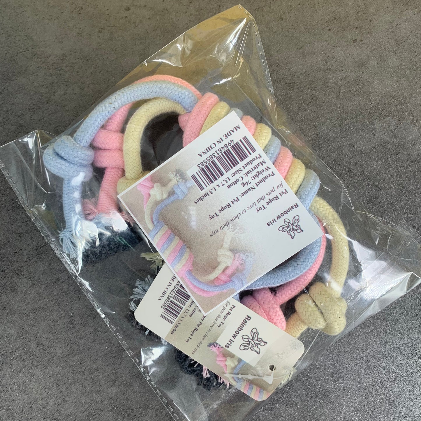 RAINBOW IRIS Cotton Pet Rope Toy Pet Chew Toy for Dogs