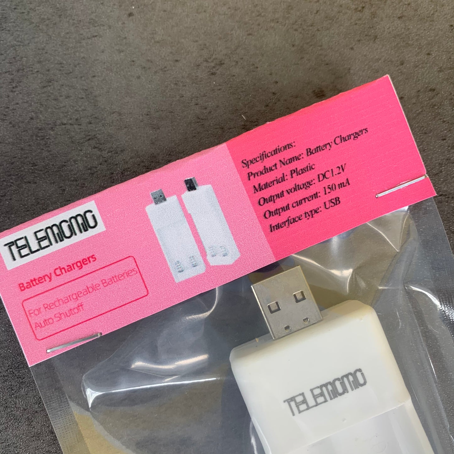 TELEMOMO Strong and Durable White Battery Charger