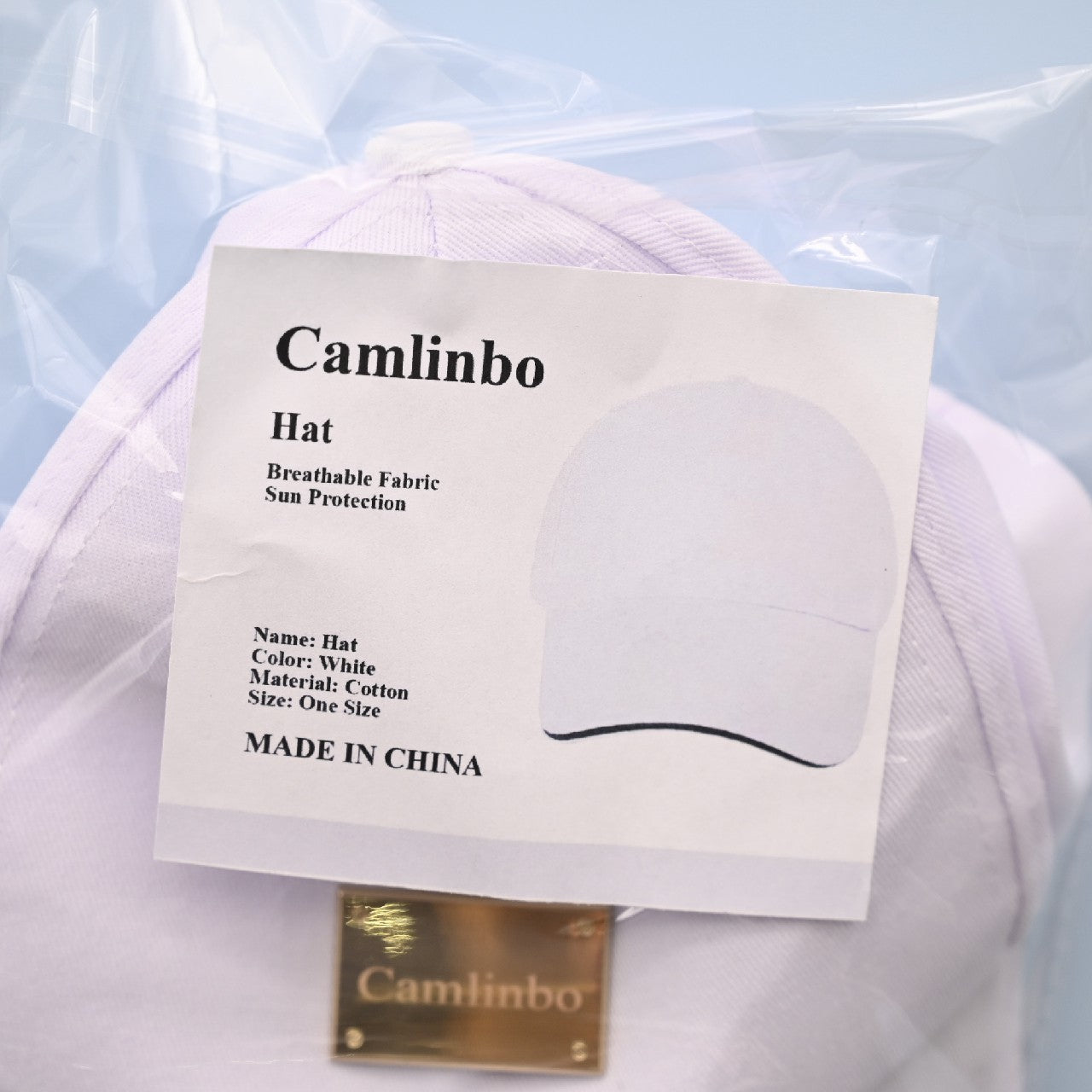 Camlinbo White Hat Cotton Baseball Cap Sun Protection Comfortable and Breathable