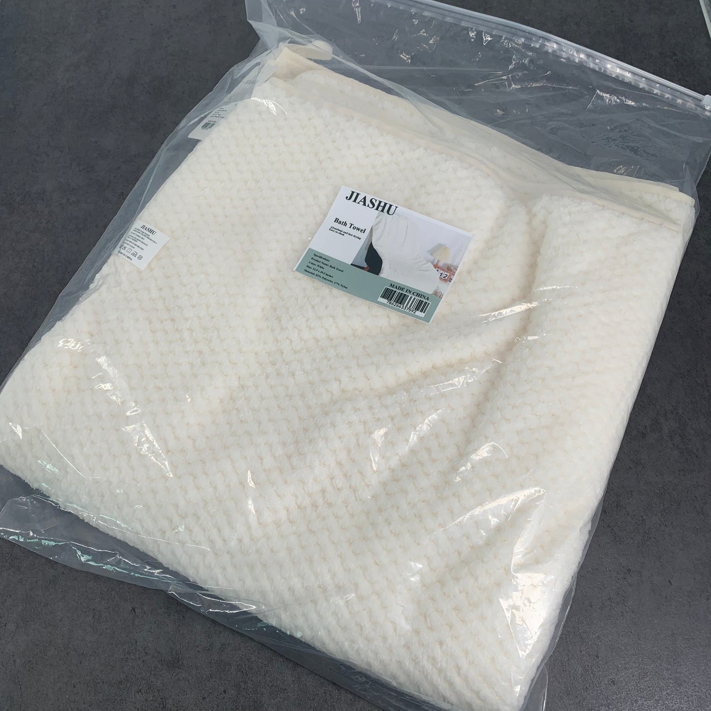 JIASHU Quick Drying Bath Towels Bathroom Spa Sauna Hotel Home Textile In White