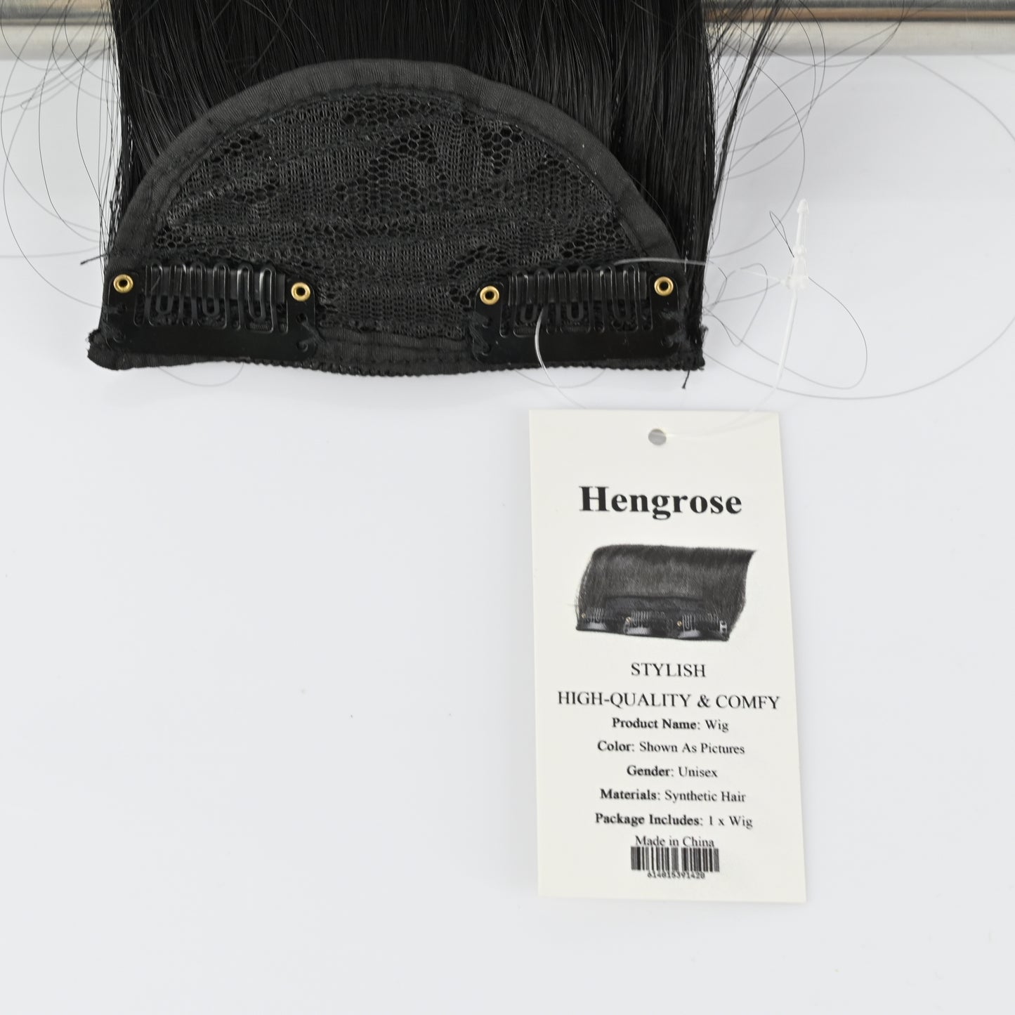 Hengrose Black Synthetic Wig Premium False Hair