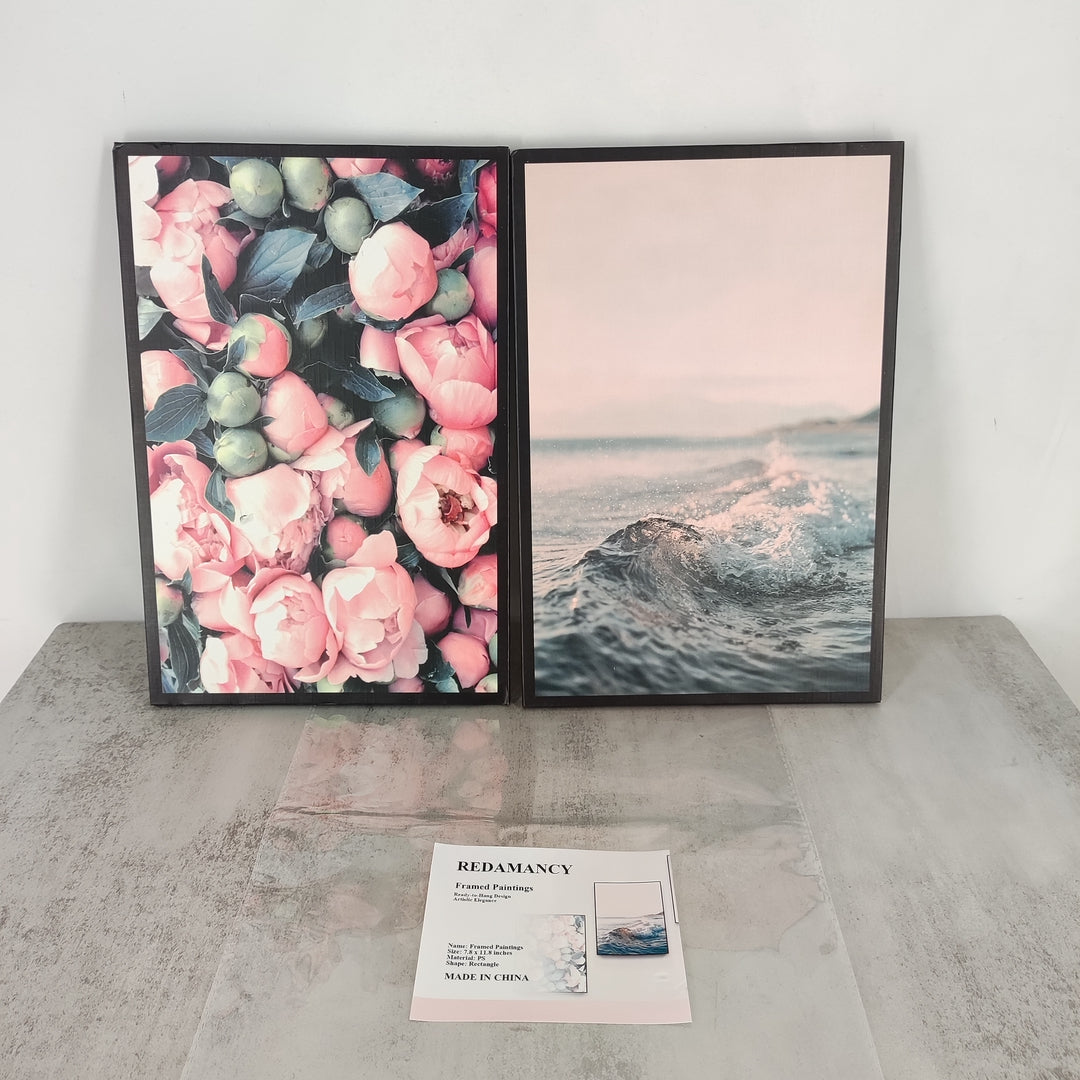 REDAMANCY Framed Paintings Art Modern Wall Art Hanging Paintings for Living Room