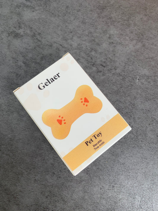 Gelaer Vinyl Dog Bone Toy Chew Toys for Dogs in Yellow