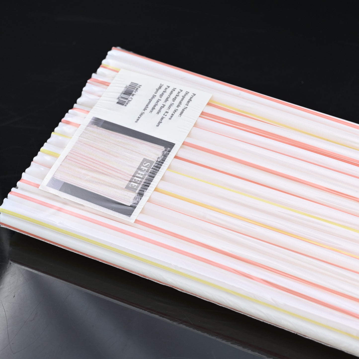 SFHEE 200PCS Disposable Plastic Drinking Straws