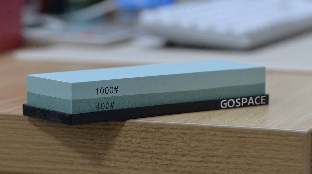 Gospace Double-Sided Knife Sharpener with 1000# and 400# Grits, Blue and Green
