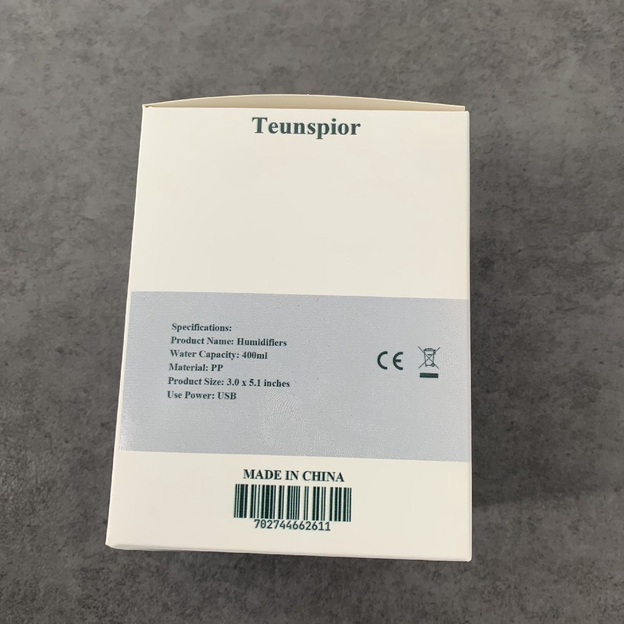 Teunspior Humidifier Large Capacity 400ml Humidifier LED Light Humidifier USB Humidifier for Home/Office/Car