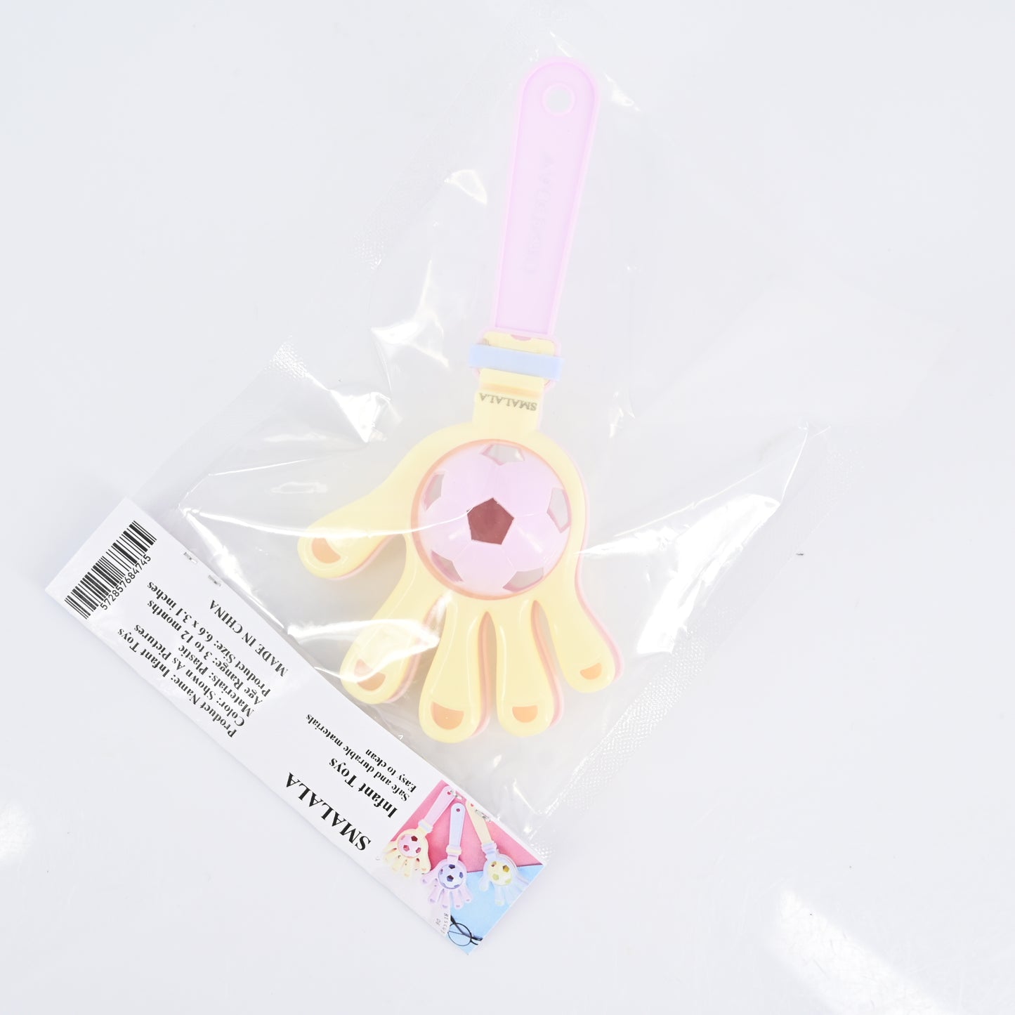 SMALALA Creative Funny Durable and Safe Infant Bell Toy Colorful Hand Clapper