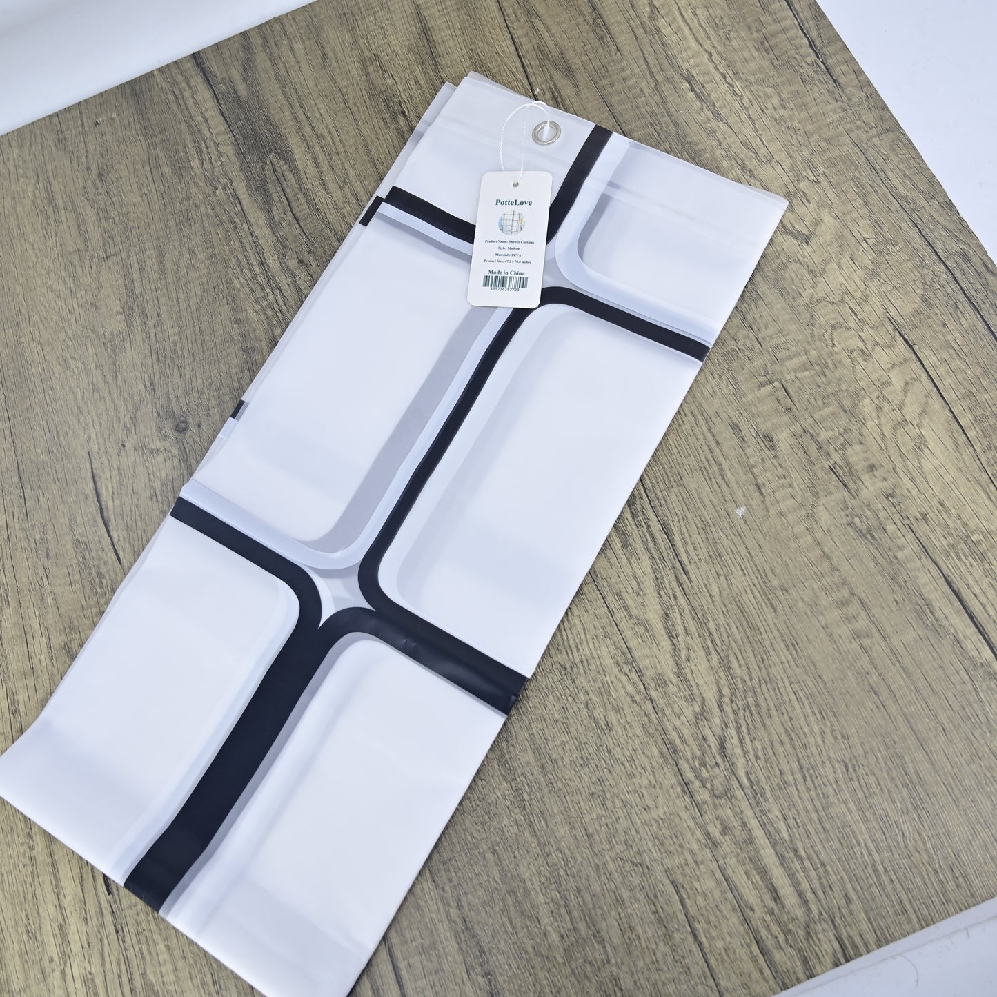 PotteLove Shower Curtain Mildew Proof Bathroom Curtains Home Waterproof PEVA Plastic Curtain