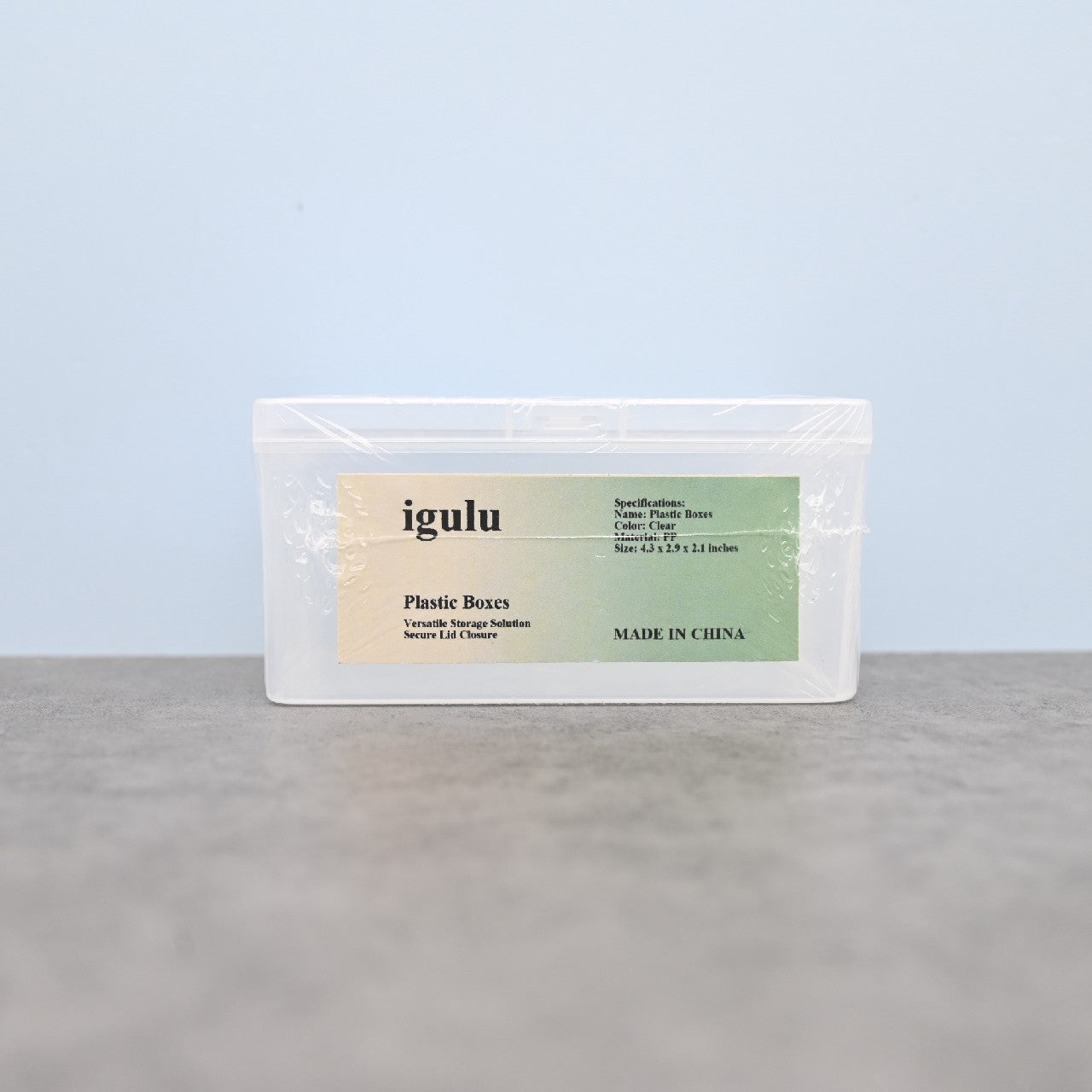 igulu 1 PC Clear PP Plastic Boxes Storage Box with Lid for Kitchen Office Storage