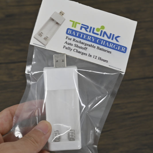TRILINK 2 Slot Strong and Durable White Battery Charger