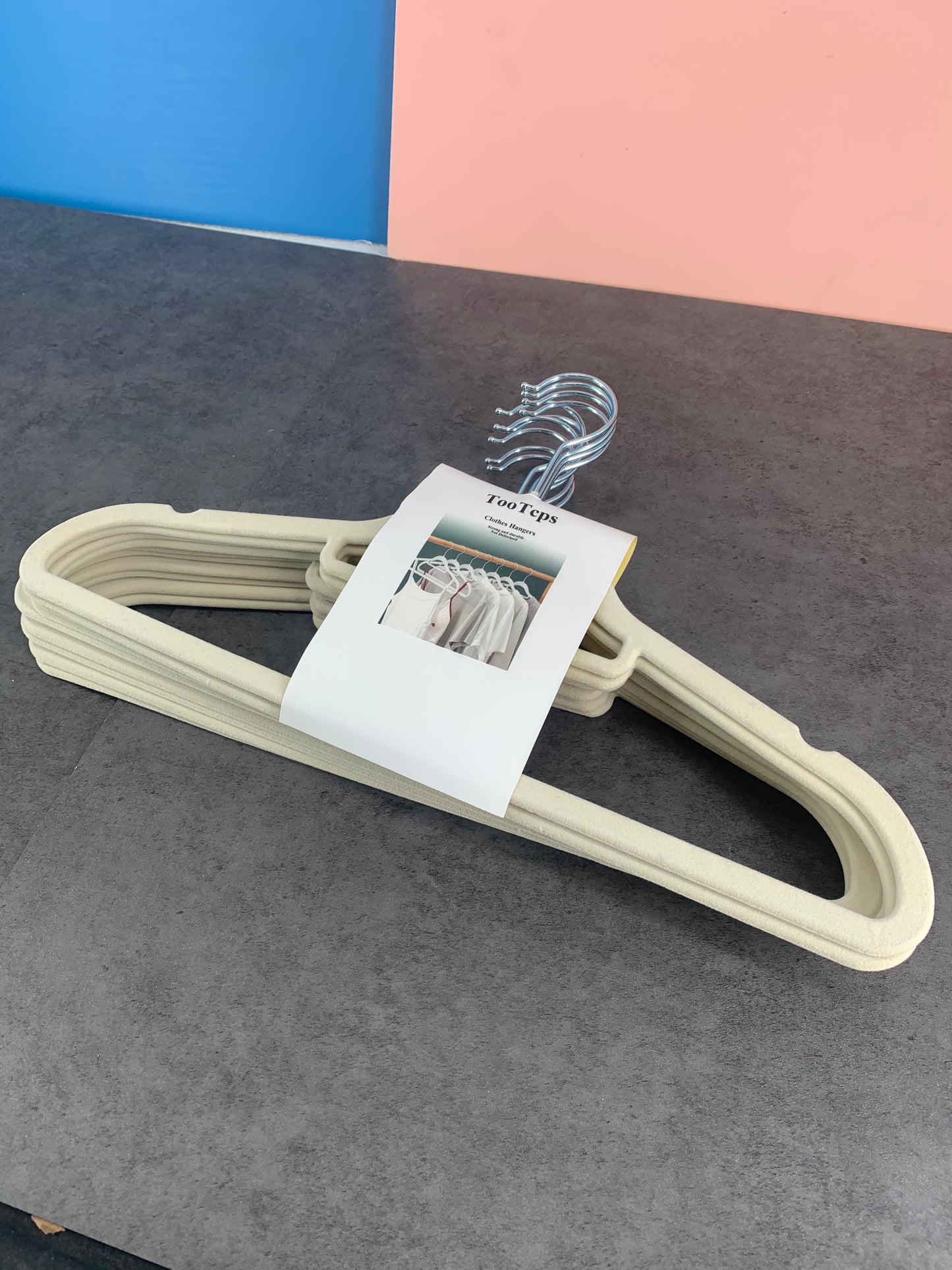 TooTcps 10 Pcs High-Grade Flocking Hanger Magic Hanger Seamless Non-Slip Adult Organizer Storage Non-Slip Plastic Hanger