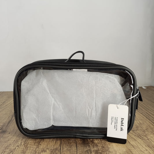 DabLak Portable Cosmetic Carrying Case sold empty 64871 Black - Medium Size Thickened Fabric Storage