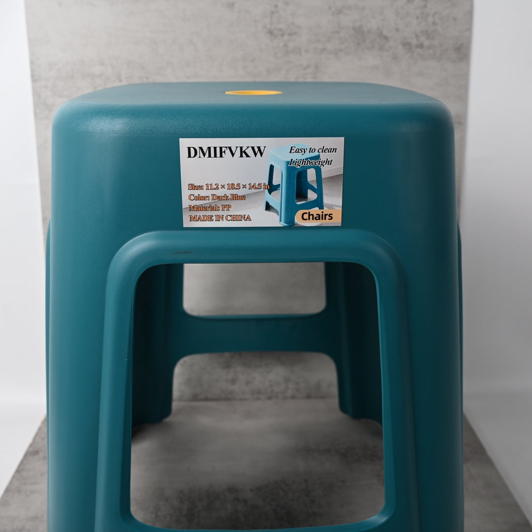 DMIFVKW Chairs Deep Blue Plastic Stool Sturdy Durable Easy Clean Lightweight for Home Use
