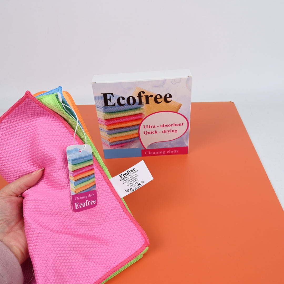 Ecofree Ultra-Soft Non-Abrasive Cleaning Cloths for Home, Glass, Screens