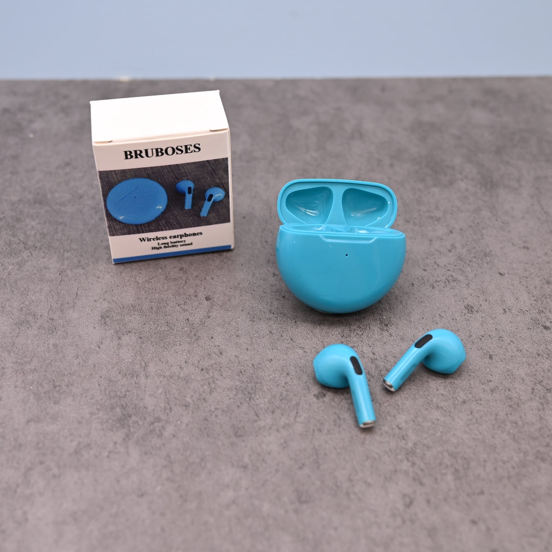 BRUBOSES Wireless Bluetooth Earbuds 5.0, Navy Blue - 3.9x3.9" Compact Size