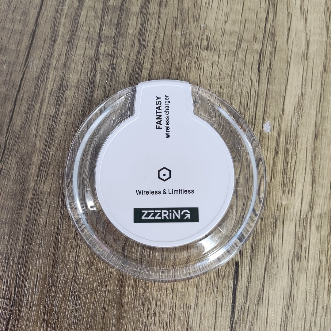 ZZZRING K9 Ultra-Thin 5W Wireless Charger - Stylish White Design, Compact & Lightweight for Effortless Charging