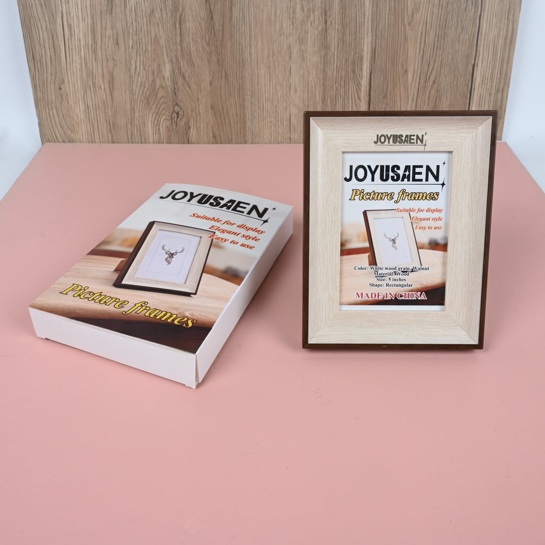 JOYUSAEN Dual-Color White & Walnut Photo Frame Elegant Wood Grain Picture Frame for Home & Office Display