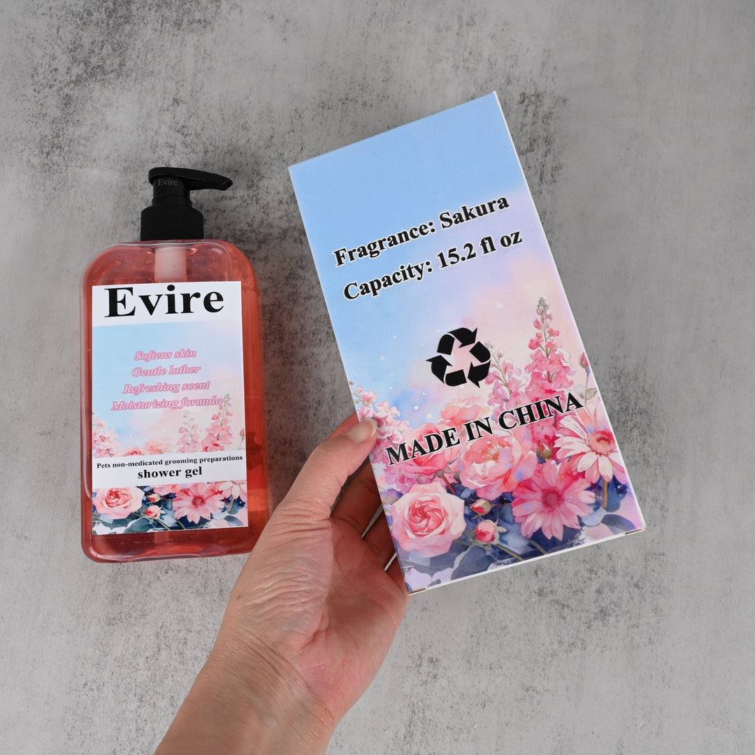 Evire Gentle Pet Shower Gel Moisturizing Non-medicated Grooming Preparations for Pets, for Dogs & Cats