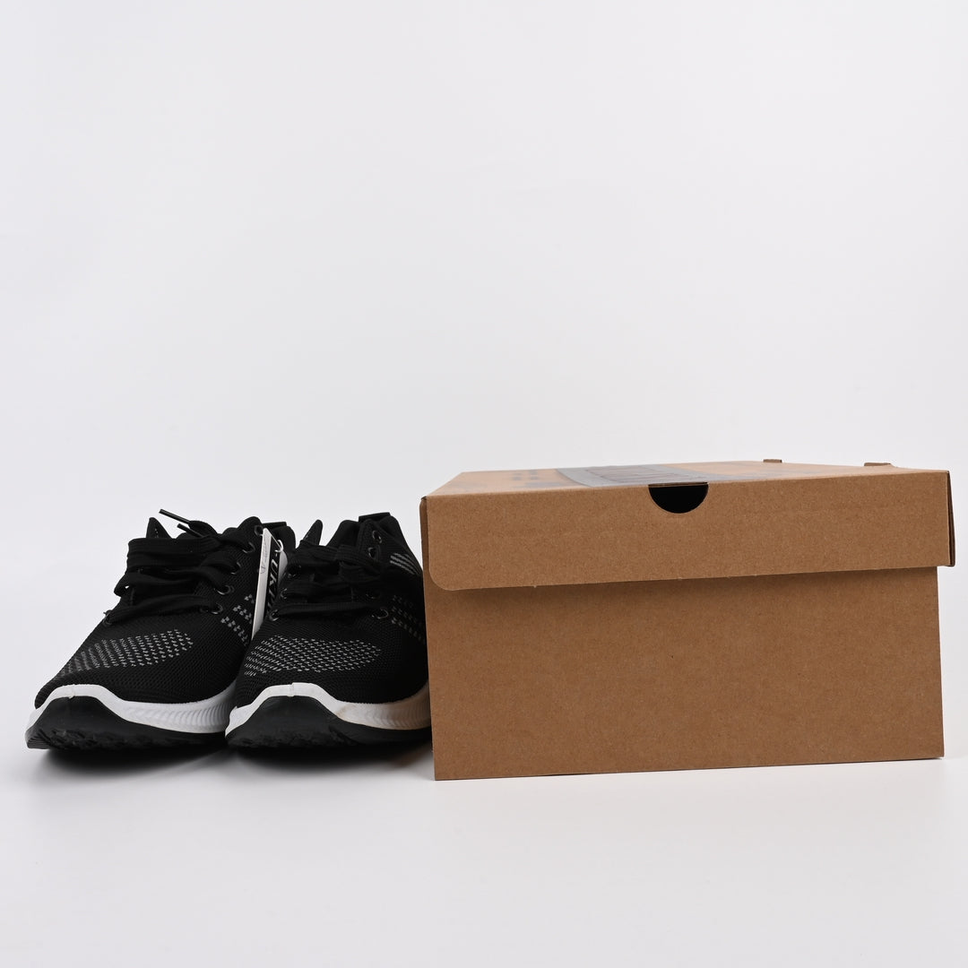 UKPIER Breathable Anti-Odor Casual Sports Shoes in Black - Lightweight Athletic Mesh Shoes for Men and Women US 8