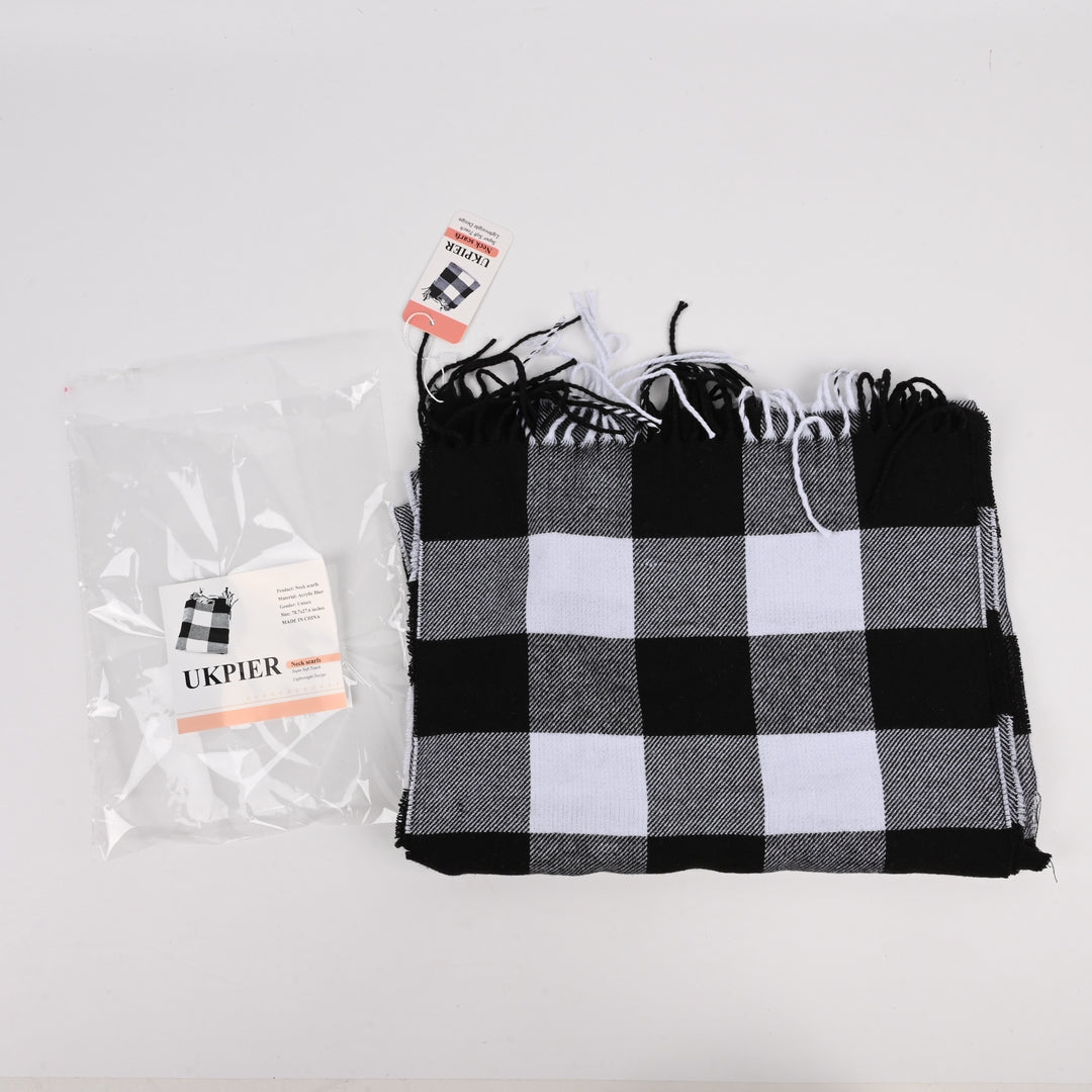 UKPIER Cozy Acrylic Fiber Winter Scarf in Gray - Soft Lightweight Unisex Neck Scarfs for Men and Women
