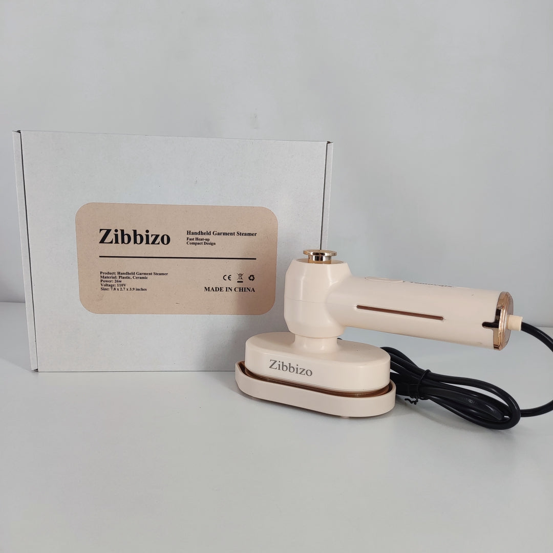Zibbizo Compact and Powerful Handheld Garment Steamer for Quick Wrinkle Removal - Ideal for Travel and Home Use