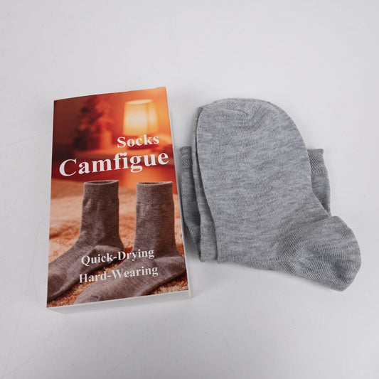 Camfigue Classic Gray Cotton Socks Comfortable Everyday Casual Socks Durable Design