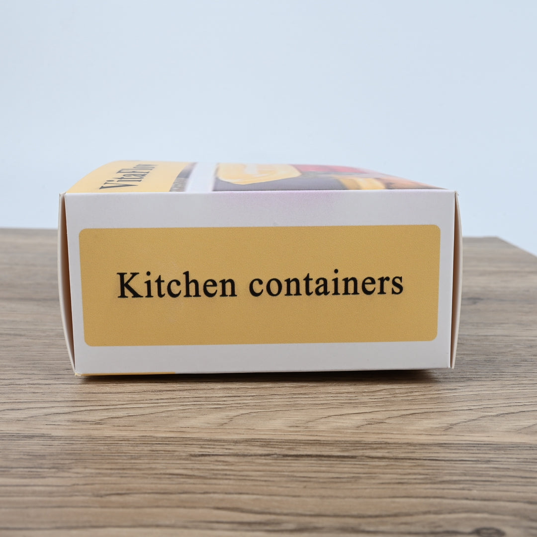 VitaFlow Yellow Rectangular Airtight Plastic Kitchen Containers for Food Storage and Organization