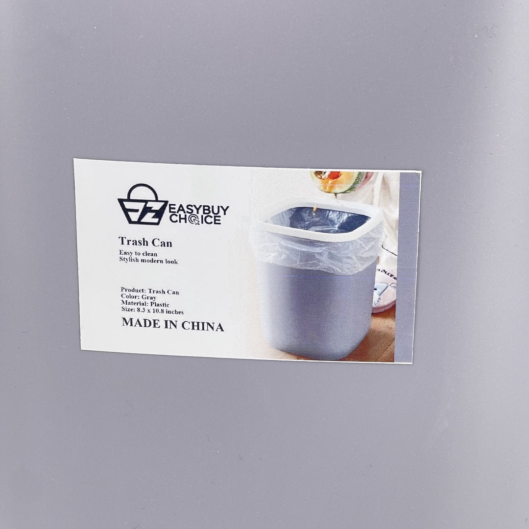 EASYBUY CHOICE Sleek Gray Square Trash Can for Stylish Waste Management in Any Room of Your Home or Office