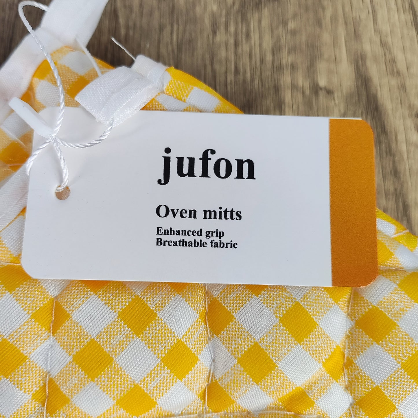 jufon Premium Yellow Synthetic Leather Oven Mitts - Comfortable for All Cooking Needs