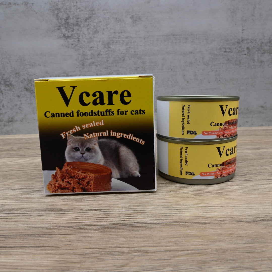 Vcare Premium Canned Foodstuffs for Cats - Gourmet Wet Food with Real Meat