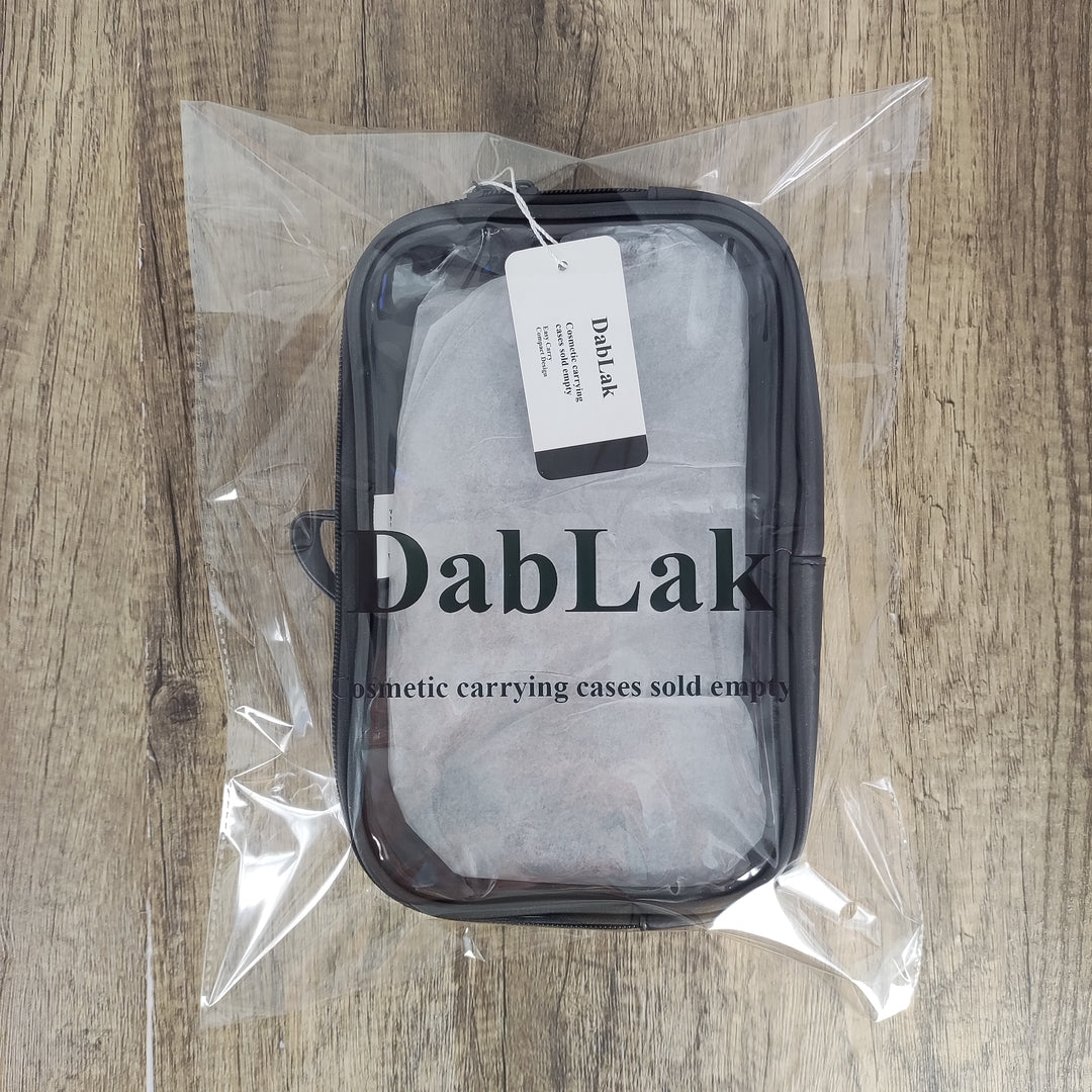 DabLak Portable Cosmetic Carrying Case sold empty 64871 Black - Medium Size Thickened Fabric Storage