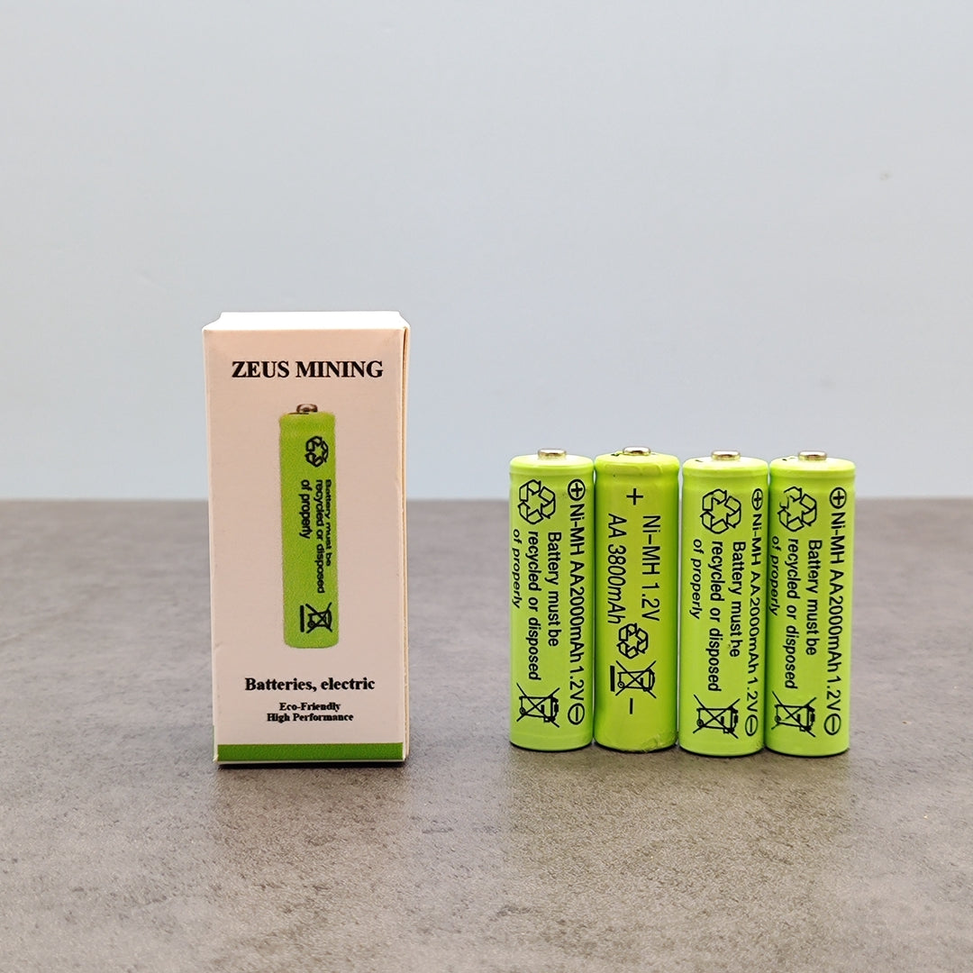 ZEUS MINING AA Rechargeable Batteries 1.2V 3800mAh - High Capacity Performance