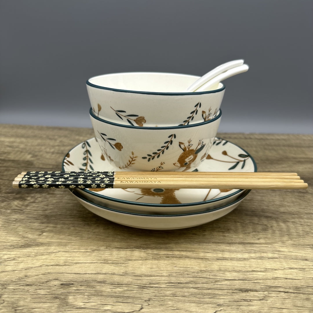 KAWASIMAYA Ceramic Dinner Plates Microwave & Dishwasher Safe Porcelain Dinnerware Set White Serving Plates