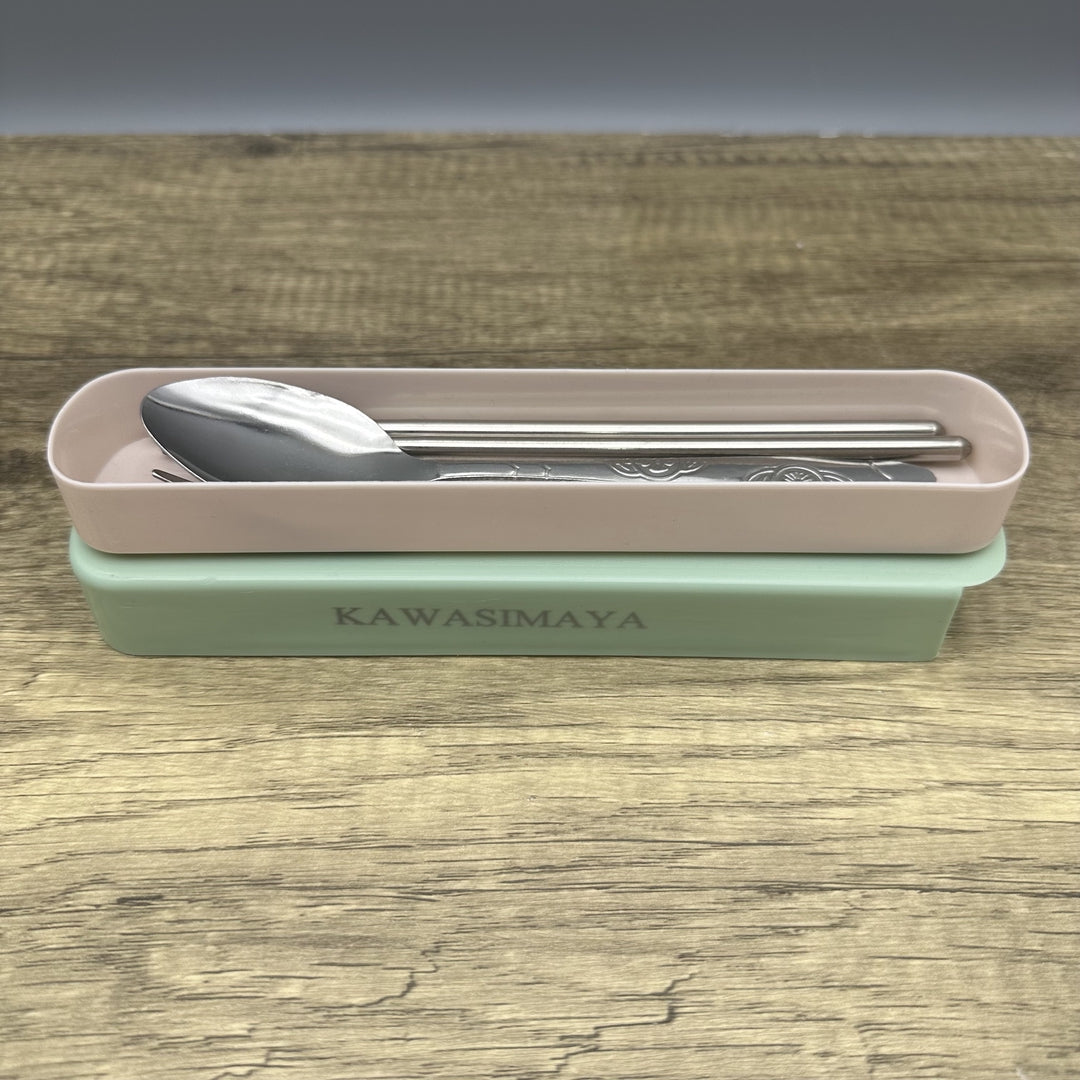 KAWASIMAYA Portable Table cutlery Lightweight Stainless Steel Travel Cutlery Kit with Carrying Case