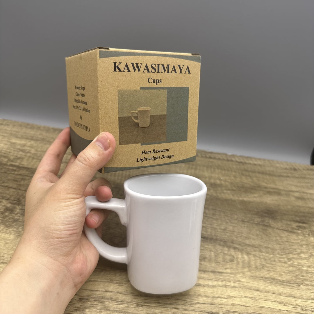KAWASIMAYA Large Capacity Ceramic Coffee Mugs, Clear Drinking Cups for Home and Office