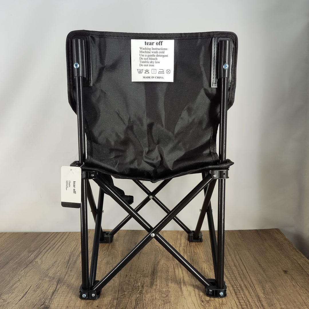 tear off Artistic Outdoor Portable Folding Chair - Medium Black - Lightweight & Durable Alloy Construction