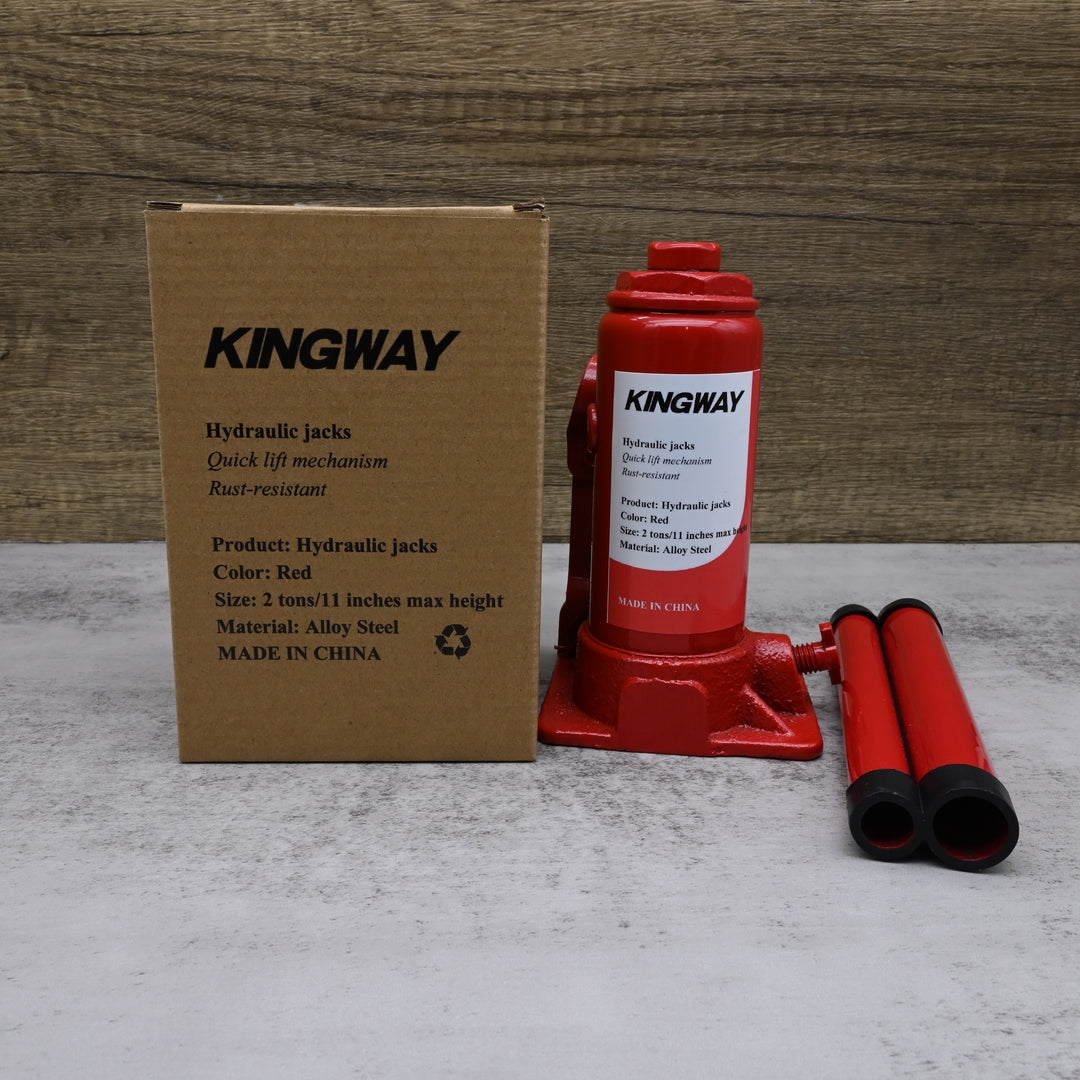 KINGWAY Hydraulic Jacks Professional Heavy Duty Floor Jack 3 Ton Capacity Portable Car Lift Red Steel Hydraulic Jack for Auto Repair