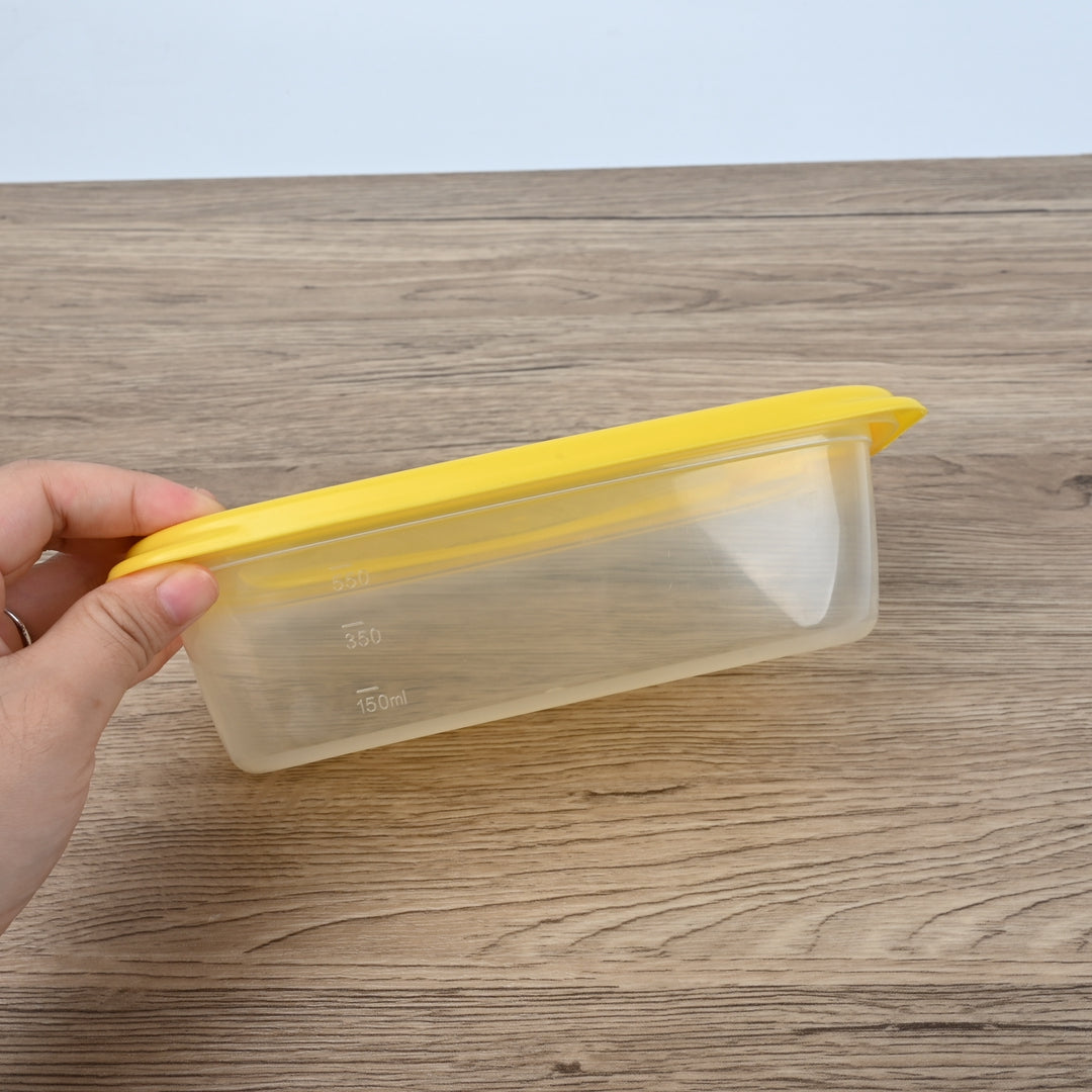 VitaFlow Yellow Rectangular Airtight Plastic Kitchen Containers for Food Storage and Organization