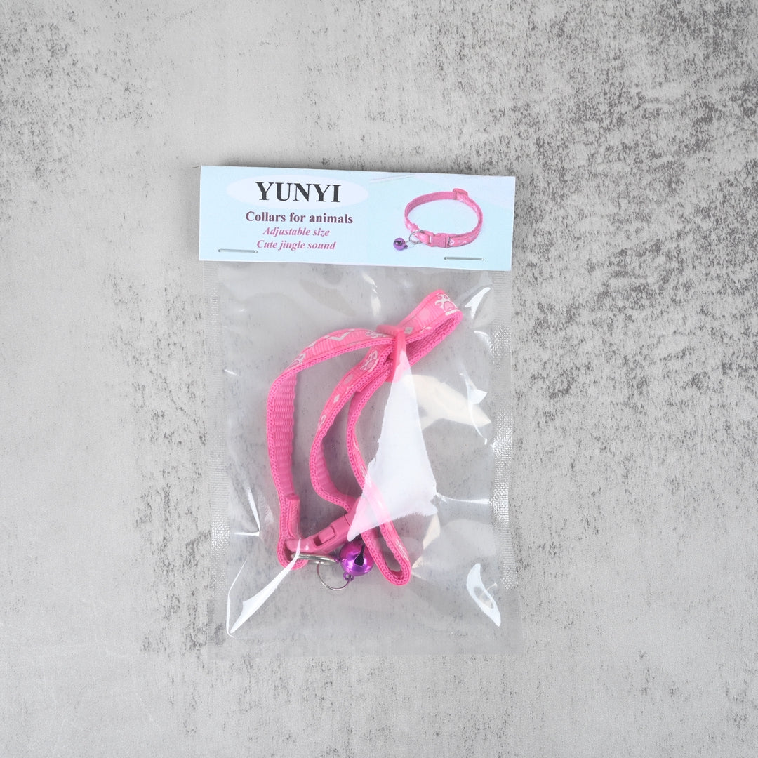 YUNYI Magenta Pet Collar with Bell Adjustable Nylon Pet Collar for Cats & Small Dogs