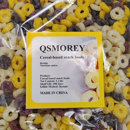 QSMOREY Nutritious Cereal-Based Snack Foods – 1.1 lbs Crunchy Cereal Treat