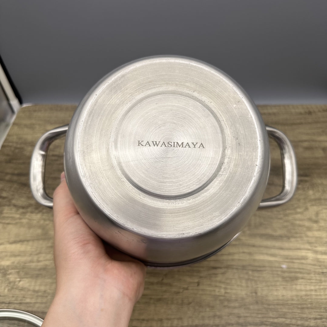 KAWASIMAYA Cauldrons 8-Inch Stainless Steel 304 Multipurpose Pot with Steamer and Steel Handle