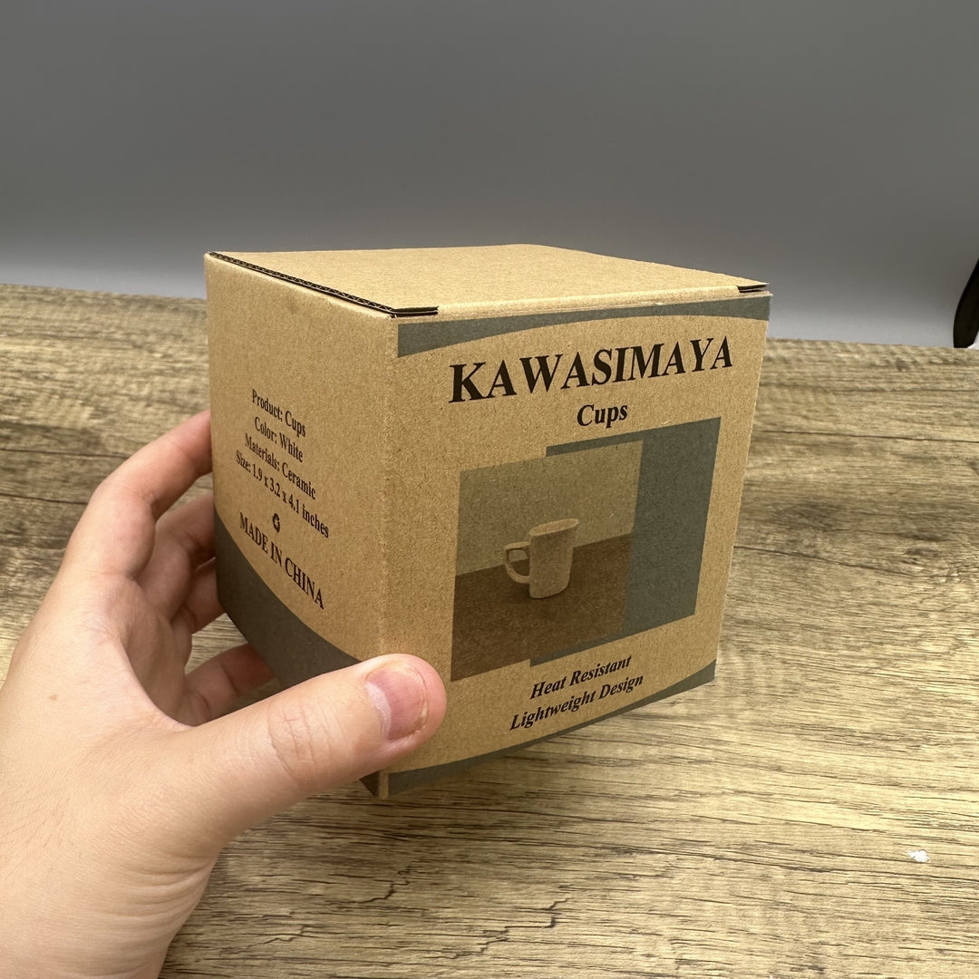 KAWASIMAYA Large Capacity Ceramic Coffee Mugs, Clear Drinking Cups for Home and Office