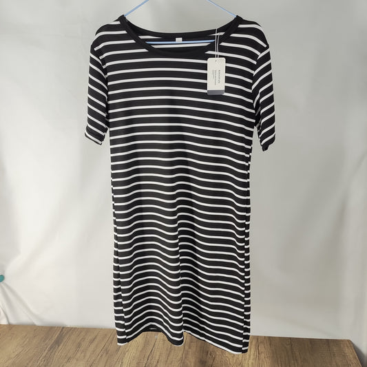 KMAOFAM Chic Casual Striped Loose Dress - Effortless Style for Every Occasion!