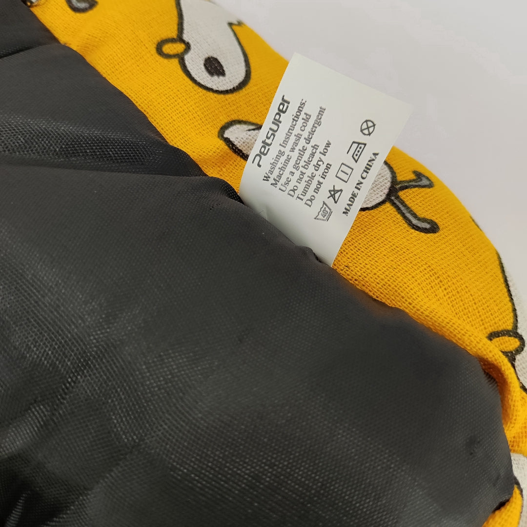 Pet Cushion Rectangle Dog Bed for Large Medium Small Dogs, Yellow Grey