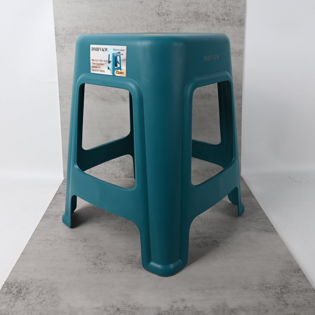 DMIFVKW Chairs Deep Blue Plastic Stool Sturdy Durable Easy Clean Lightweight for Home Use