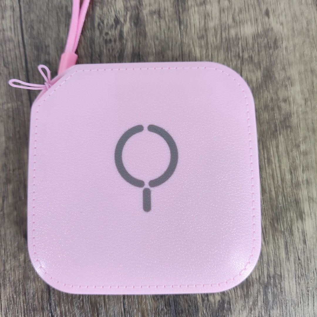 Portable Charger - Pink, Plastic, Lightweight Power Bank, 2400mAh, 3.2x3.2x0.9 inches, 0.48 lbs